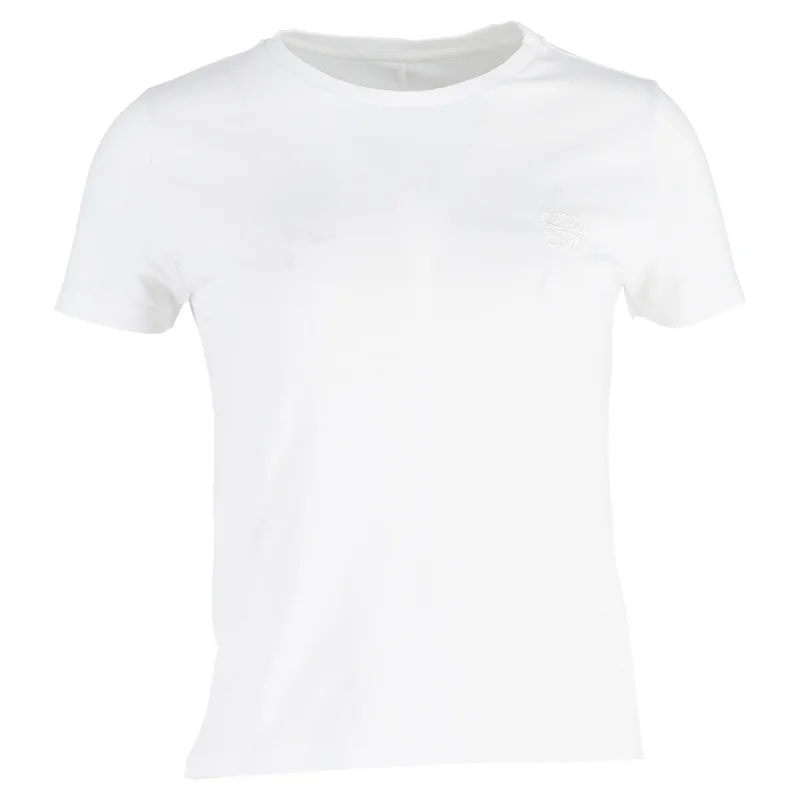 Loewe Anagram T-shirt in White Cotton Terry Blend Velvet Blend Canvas Blend