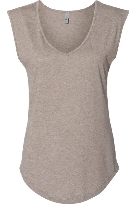 Next Level Women´s Festival Sleeveless Deep V-Neck T-Shirt Striped Floral Plaid