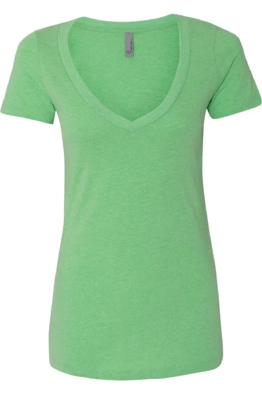 Next Level Womens CVC Deep V-Neck T-Shirt Cozy Warm Stylish