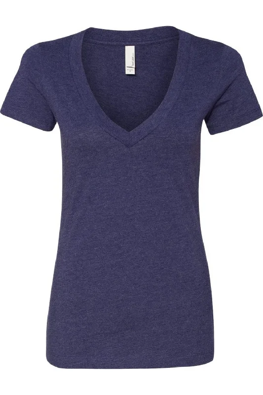 Next Level Womens CVC Deep V-Neck T-Shirt Casual Formal Business