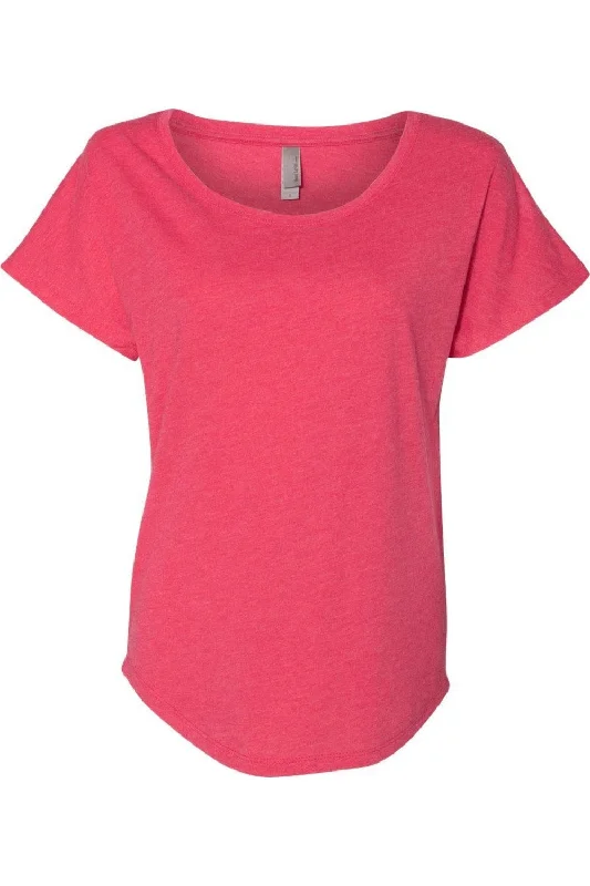 Next Level Womens Triblend Dolman T-Shirt Print Jacquard Patchwork