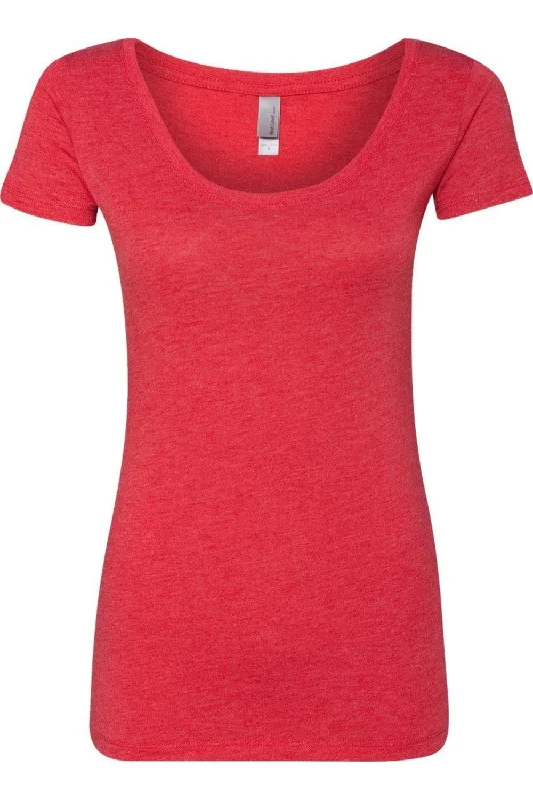 Next Level Womens Triblend Scoop Neck T-Shirt Collared Crew Neck Turtle Neck