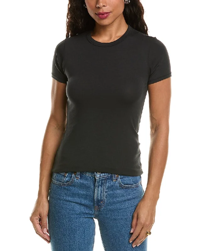 rag & bone Lucy T-Shirt V-Neck T-Shirt Long Sleeve Cotton
