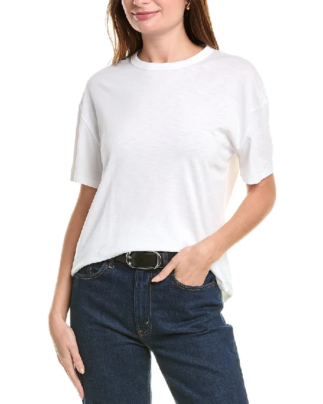 rag & bone Slub Boyfriend T-Shirt Mesh Fabric Canvas Fabric Denim Fabric