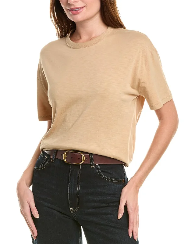 rag & bone Slub Boyfriend T-Shirt Collared Crew Neck Turtle Neck
