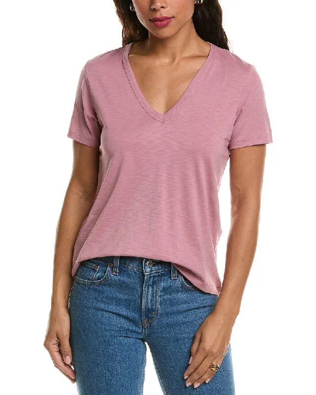 rag & bone V-Neck T-Shirt Print Jacquard Patchwork