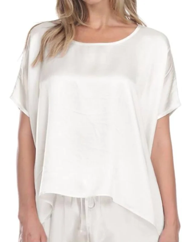 Roxxy Tee In Pearl Fleece Nylon Spandex