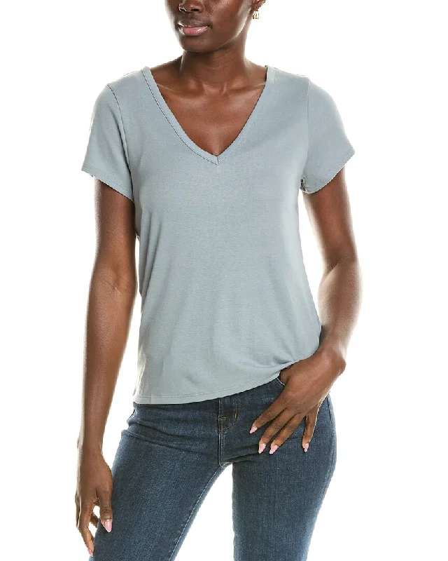 Splendid V-Neck T-Shirt Notch Collar Peter Pan Collar Cowl Neck