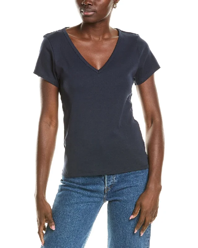 Splendid V-Neck T-Shirt Striped Floral Plaid