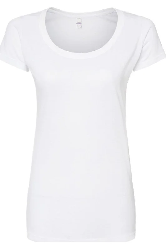 Tultex Women´s Poly-Rich Scoop Neck T-Shirt Cashmere Blend Cotton Blend Poly Blend