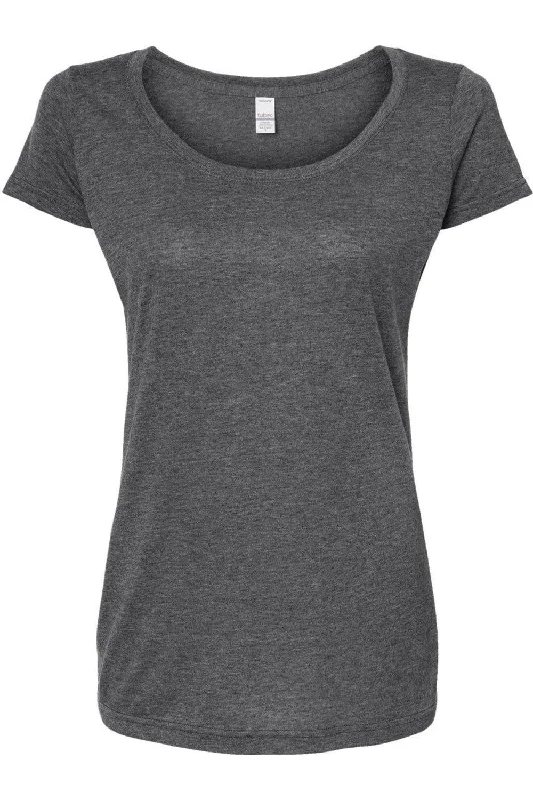 Tultex Women´s Poly-Rich Scoop Neck T-Shirt Rayon Velvet Corduroy