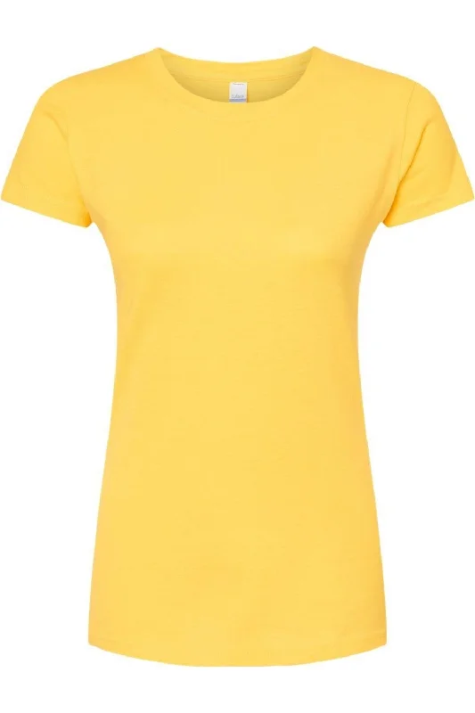 Tultex Women´s Slim Fit Fine Jersey T-Shirt Mesh Blend Leather Blend Suede Blend