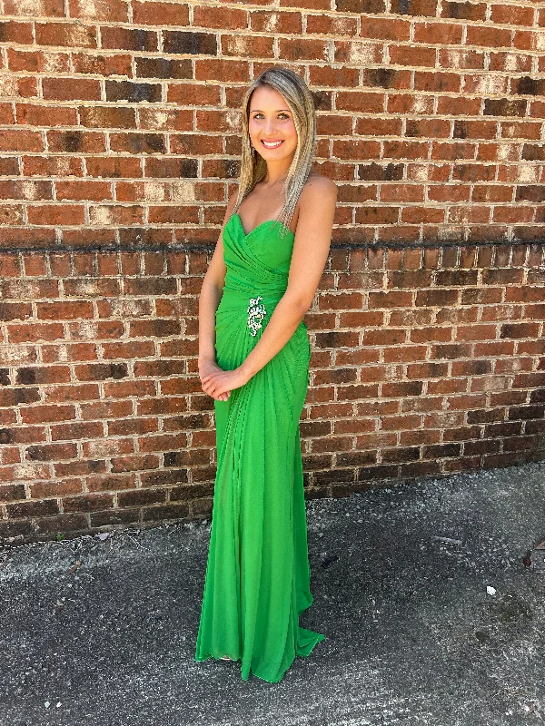 Alyce Paris 35718 Emerald Green Fitted Dress with Slit