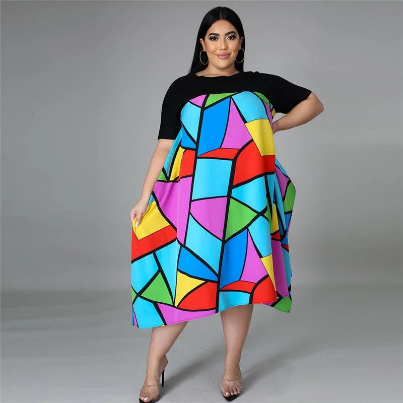 Figure Fashion Tongle Plus Size Dress
