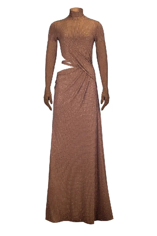 DRESS WITH OPEN SIDE IN BEIGE