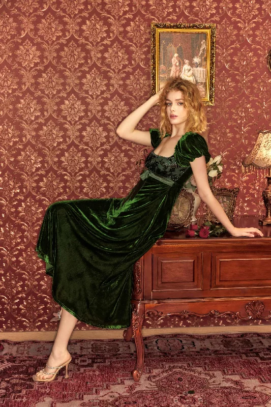 Adele Velvet Bow Maxi Dress Elegant Wraparound Maxi Dress