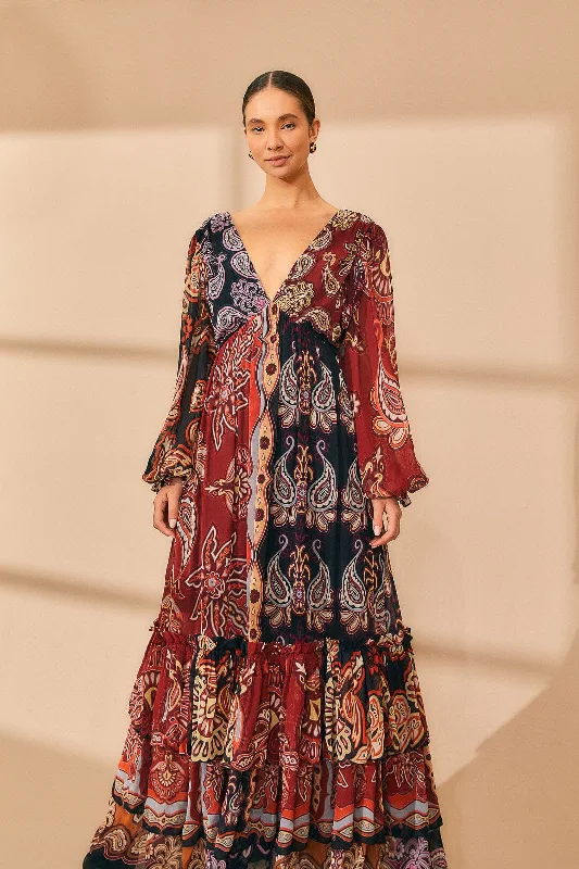 Black Sweet Mermaids V Neck Maxi Dress Casual Maxi Dress with Pockets
