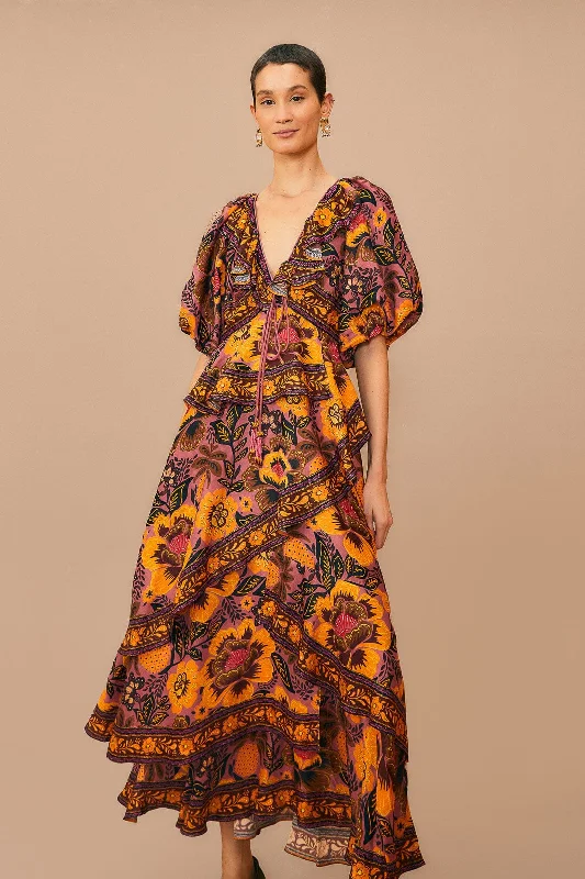 Blush Garden Bloom Maxi Dress Cozy Maxi Dress with Slit