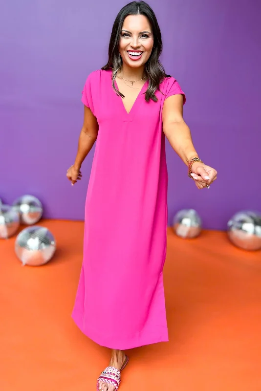 SSYS The Iris Maxi Dress In Berry Stylish Long Sleeve Maxi Dress