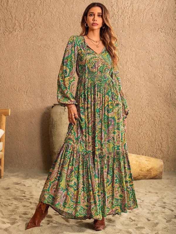 JAYDE Maxi Dress - Green Cozy Ribbed Maxi Dress