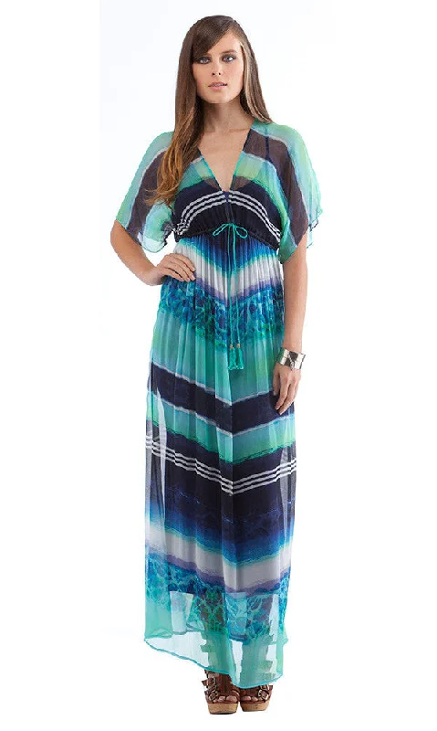 KIMONO MAXI DRESS Comfortable Ruffle Hem Maxi Dress