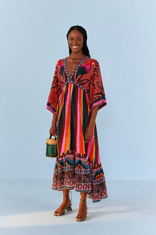 Macaw Show Maxi Dress Trendy Maxi Dress with Lace