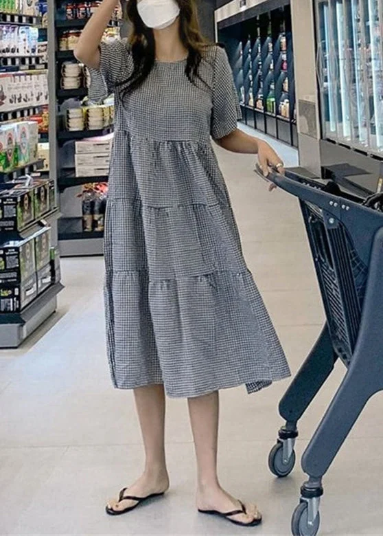 Plaid Knotted Ruffle Round Neck Short Sleeve Casual Maxi Dress Elegant Floral Maxi Dress Plaid Knotted Ruffle Round Neck Short Sleeve Casual Maxi Dress Elegant Floral Maxi Dress