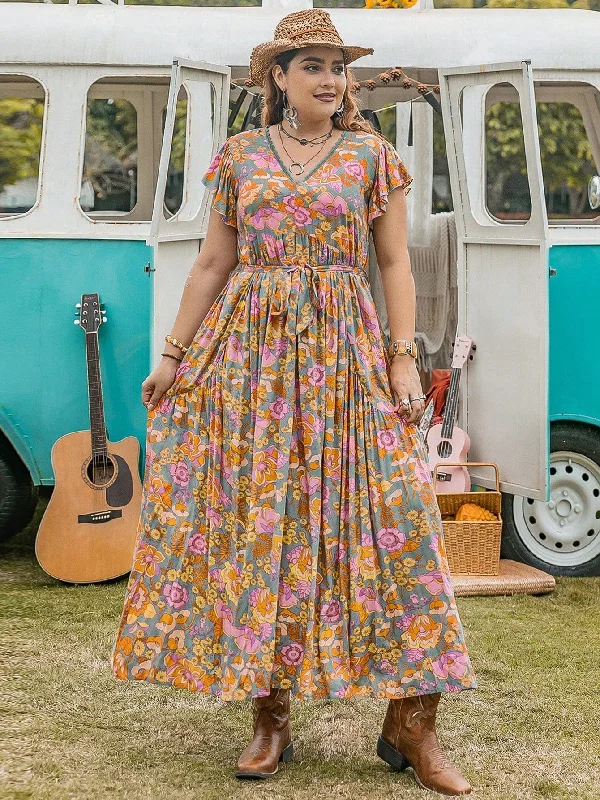 PLUS SIZE Edin Maxi Dress - Pink Stylish One-Shoulder Maxi Dress