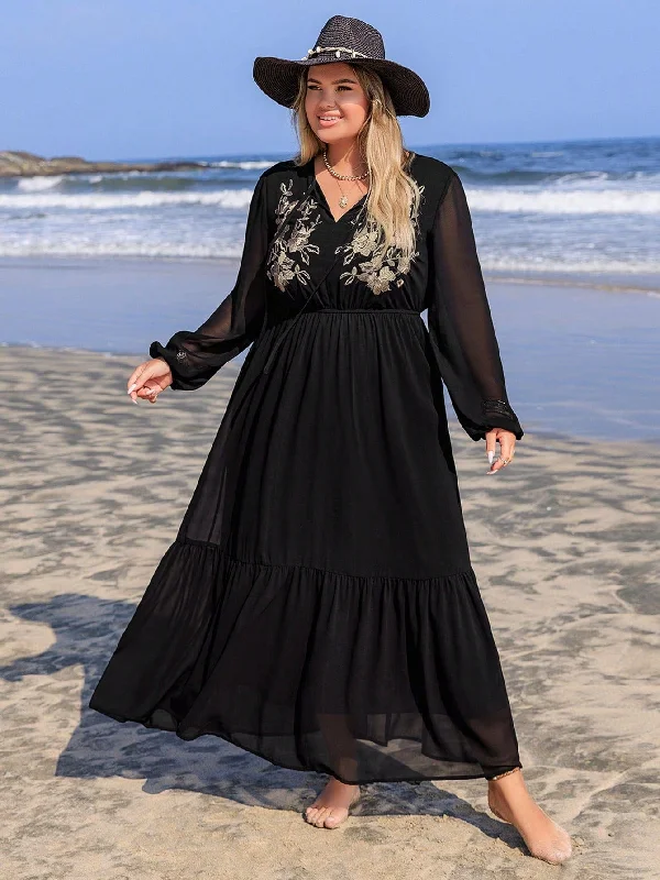 PLUS SIZE Kiyah Maxi Dress Stylish Maxi Dress with Pleats