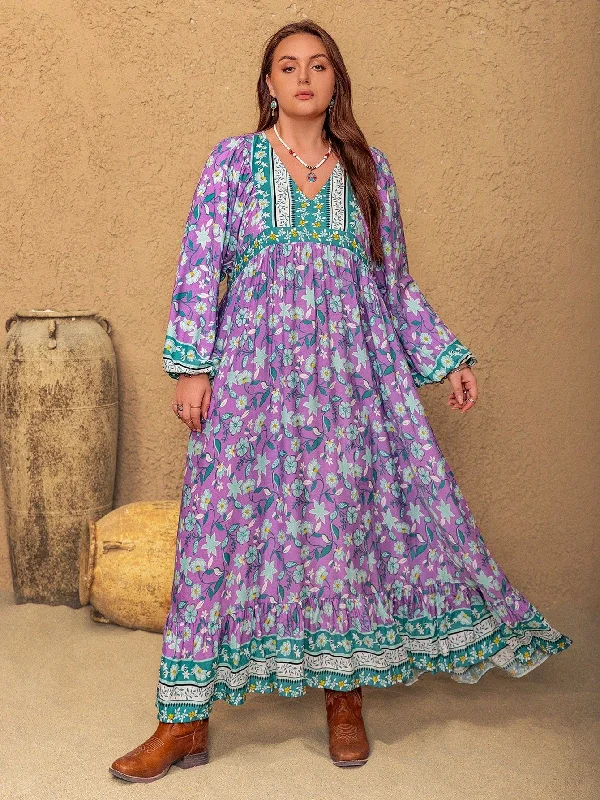 PLUS SIZE Rebekah Maxi Dress - Purple Cozy Spaghetti Strap Maxi Dress