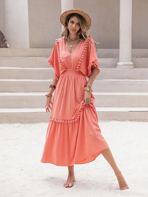 WHITLEY Maxi Dress - Watermelon Comfortable Plunging Neckline Maxi Dress