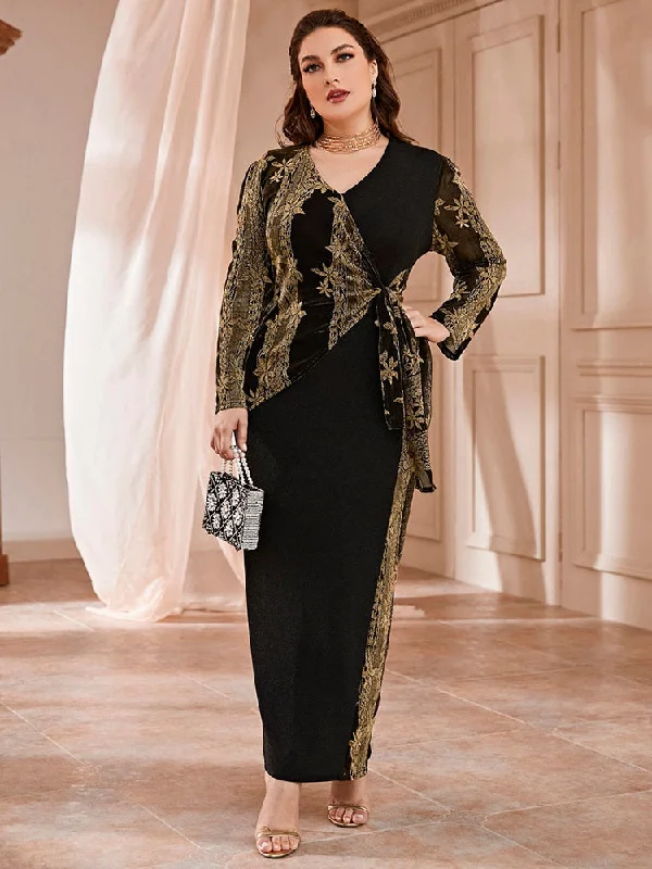 Winter Party Dresses For Women Women Plus Size Large Maxi Dresses Autumn Winter Long Sleeve Chic Elegant Muslim Turkish Party Evening Robe Clothing Cozy Maxi Dress with Slit Winter Party Dresses For Women Women Plus Size Large Maxi Dresses Autumn Winter Long Sleeve Chic Elegant Muslim Turkish Party Evening Robe Clothing Cozy Maxi Dress with Slit