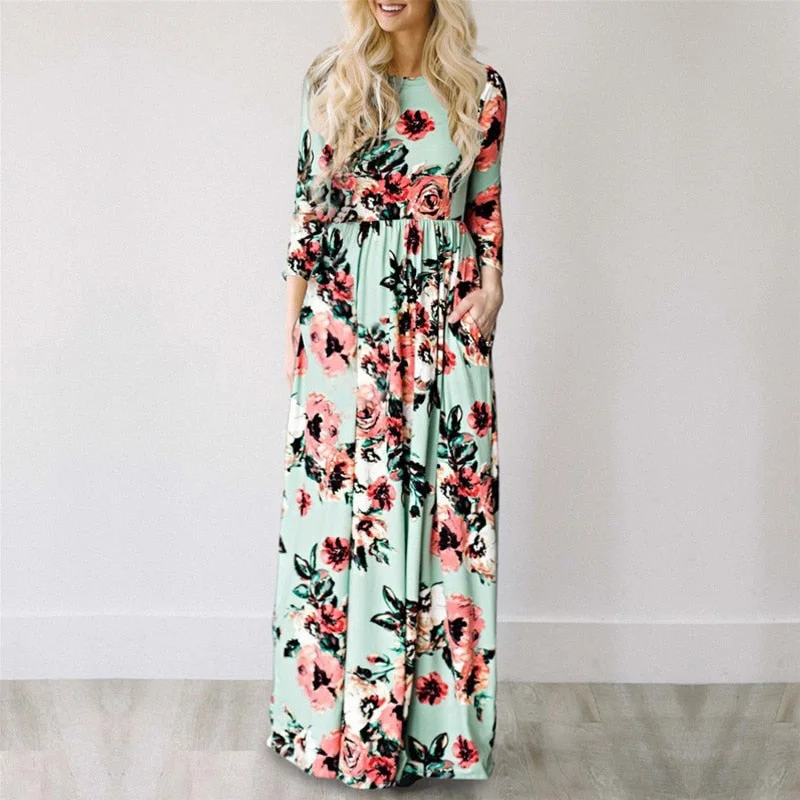 Women Summer Floral Print Maxi Dress White Boho Beach Dress Women Evening Party Long Dress Plus Size Vestidos Female Elegant Pleated Maxi Dress Women Summer Floral Print Maxi Dress White Boho Beach Dress Women Evening Party Long Dress Plus Size Vestidos Female Elegant Pleated Maxi Dress
