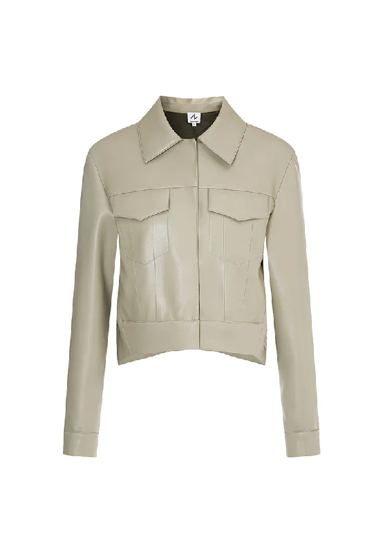 Gilda Vegan Leather Water-Repellent Trucker Jacket with Natural Pigment Striped Jacket Polka Dot Jacket Floral Jacket Gilda Vegan Leather Water-Repellent Trucker Jacket with Natural Pigment Striped Jacket Polka Dot Jacket Floral Jacket