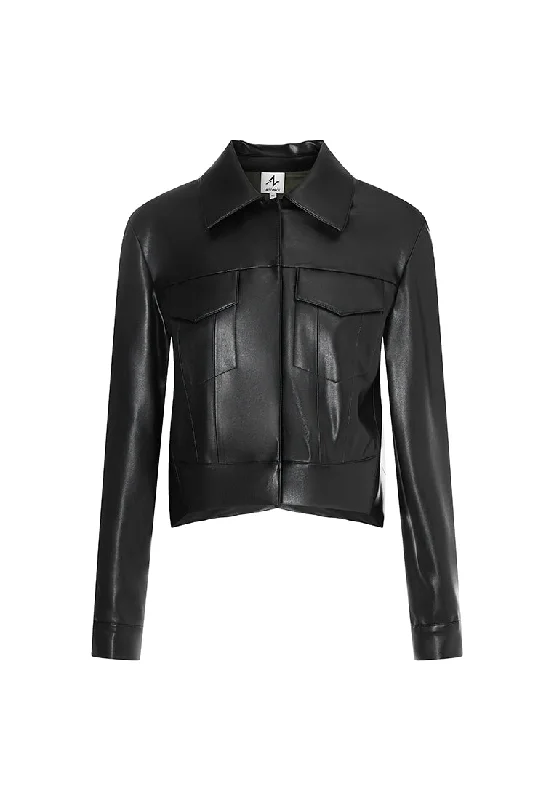 Gilda Vegan Leather Water-Repellent Trucker Jacket with Natural Pigment Anorak Shell Jacket Lightweight Jacket Gilda Vegan Leather Water-Repellent Trucker Jacket with Natural Pigment Anorak Shell Jacket Lightweight Jacket
