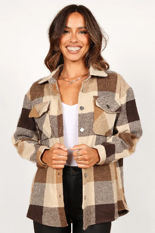 Adkin Jacket - Brown Faux Fur Jacket Real Fur Jacket Shearling Jacket