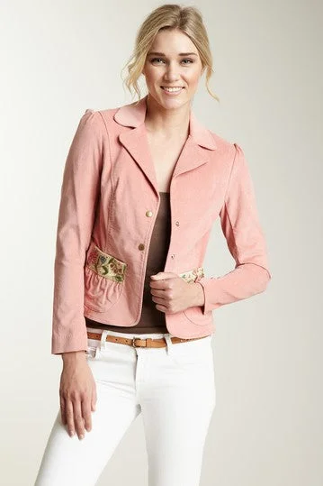 Antiqued Goat Leather Tie Jacket - Blush Pink Wool Jacket Cashmere Jacket Tweed Jacket Antiqued Goat Leather Tie Jacket - Blush Pink Wool Jacket Cashmere Jacket Tweed Jacket