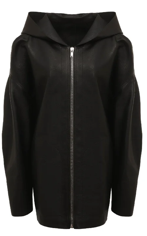 Black Peter Leather Jacket Zippered Jacket Buttoned Jacket Snapped Jacket