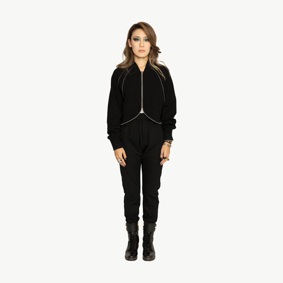 Bone & Arrow Shaan Jacket - Black Zip Front Button Front Snap Front