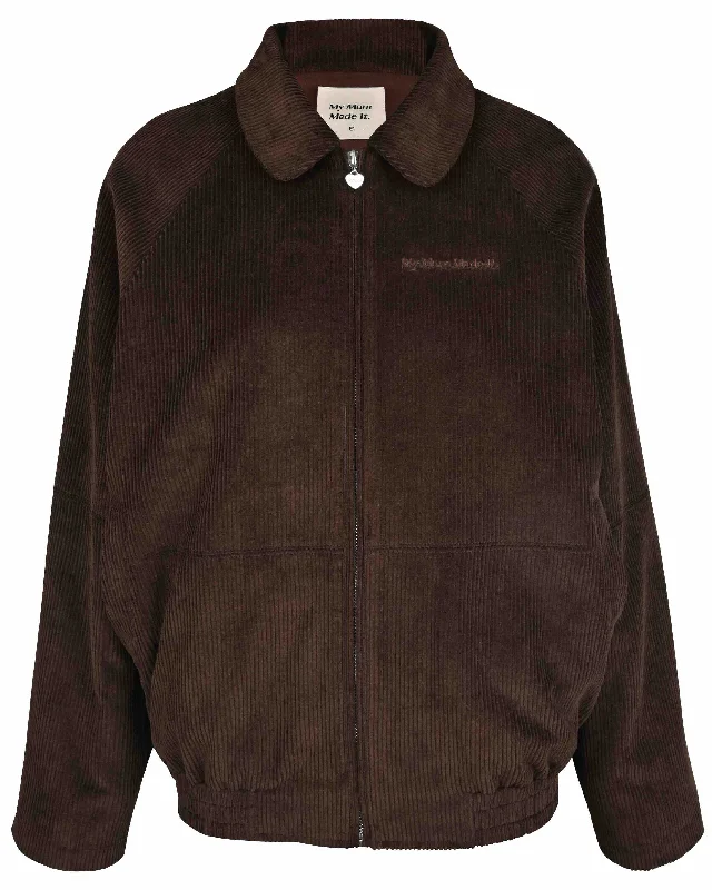 Cord Casual Jacket - Chocolate Mesh Jacket Canvas Jacket Denim Jacket