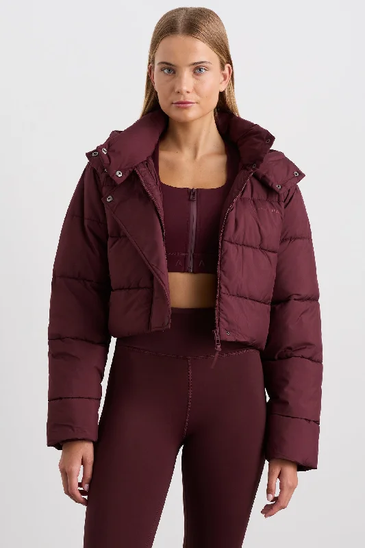 Cropped Hooded Puffer Jacket 764 Print Jacket Jacquard Jacket Embroidered Jacket