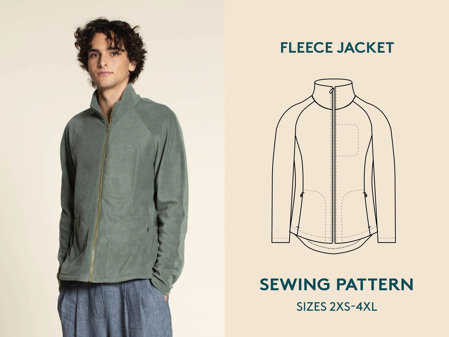 Fleece Jacket - Sewing Pattern | Wardrobe By Me Zippered Front Buttoned Front Snap Front Fleece Jacket - Sewing Pattern | Wardrobe By Me Zippered Front Buttoned Front Snap Front