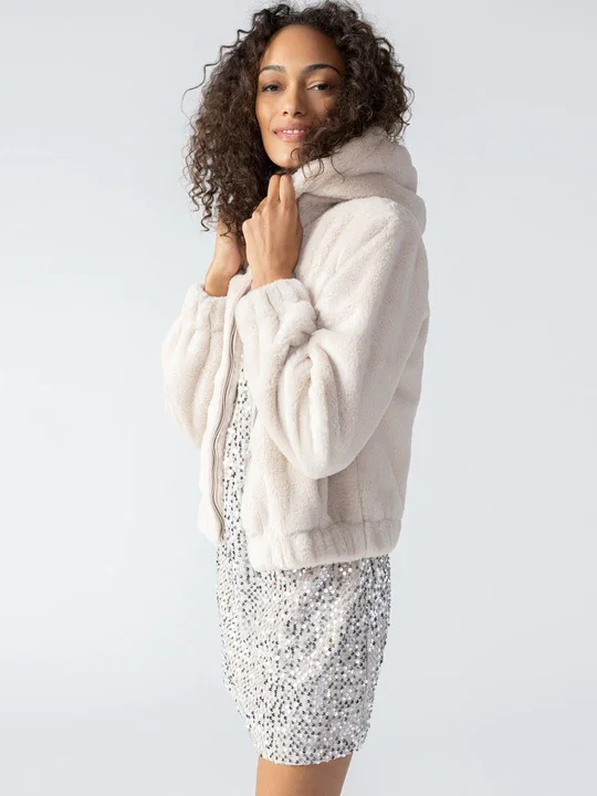 Fur Bomber Jacket Satin Jacket Silk Jacket Chiffon Jacket