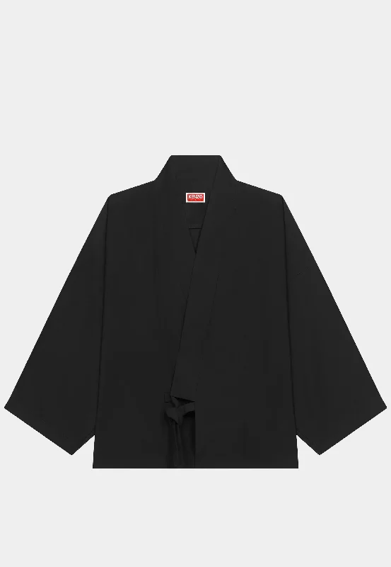 Kenzo Kimono Jacket 99J Black Elasticated Jacket Padded Jacket Insulated Jacket
