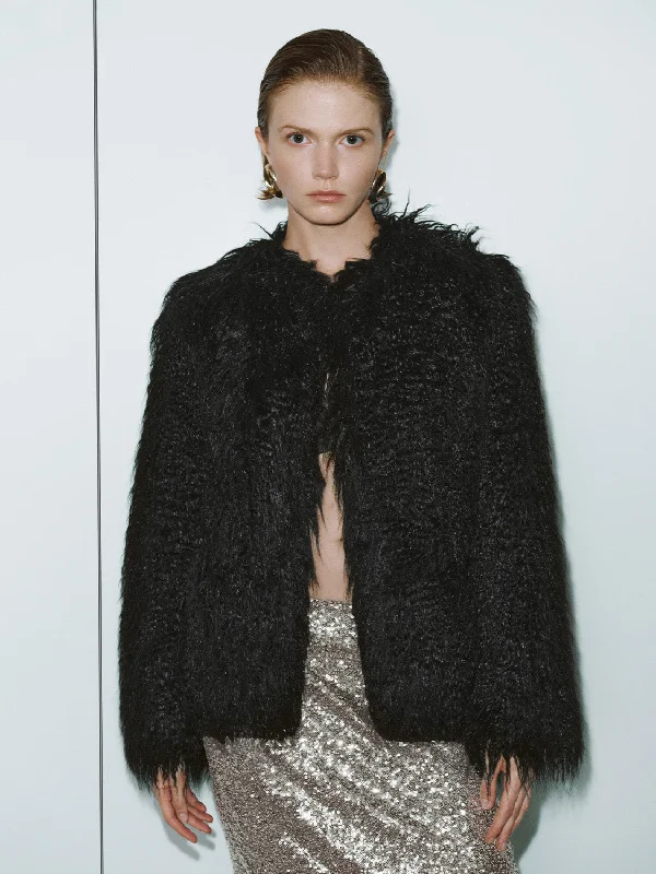 Loose Fur Jackets Faux Fur Fabric Real Fur Fabric Shearling Fabric