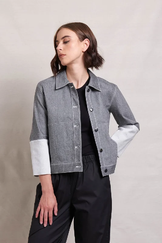 Neris Flip Side Jacket - Chalk Mesh Jacket Canvas Jacket Denim Jacket