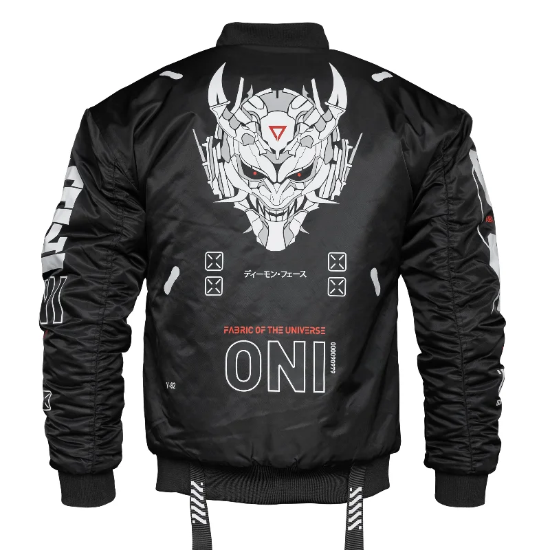ONI Black Bomber Jacket Wool Fabric Cashmere Fabric Tweed Fabric