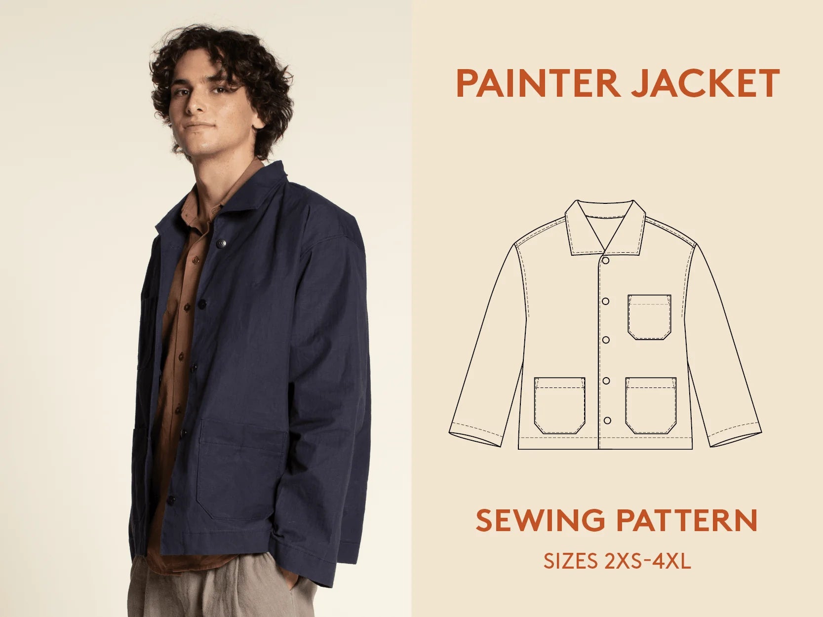 Painter Jacket - Sewing Pattern | Wardrobe By Me Zip Front Button Front Snap Front