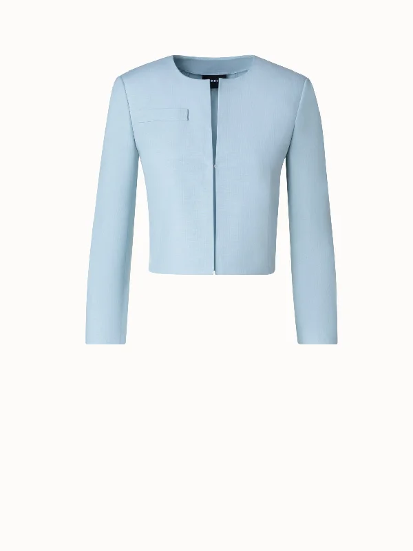 Short Double-Face Jacket in Cotton Silk Stretch Toggled Jacket Drawstring Jacket Belted Jacket Short Double-Face Jacket in Cotton Silk Stretch Toggled Jacket Drawstring Jacket Belted Jacket