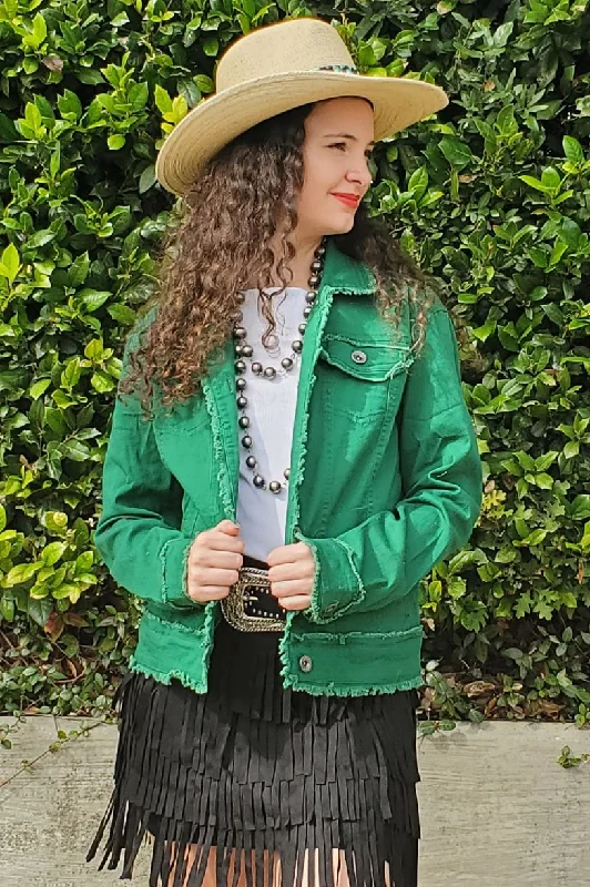 WAY Green Twill Jacket Fitted Jacket Loose Jacket Oversized Jacket